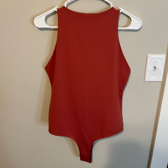 SOLD!❌ - Elegant Red Sleeveless Bodysuit - Picture 2 of 3